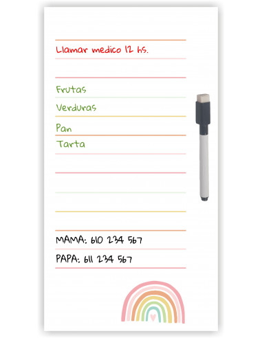 Notas magnéticas para nevera ARCOIRIS